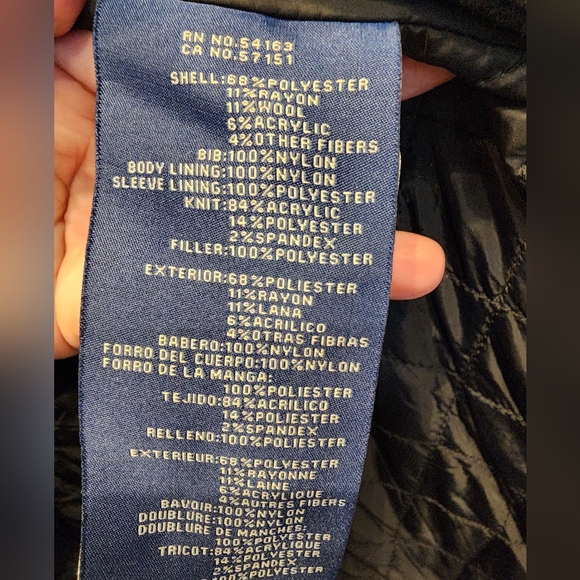 Dockers Men's Black Jacket Henry Wool Blend Top Coat Zipper Button Warm XL - Picture 13 of 13